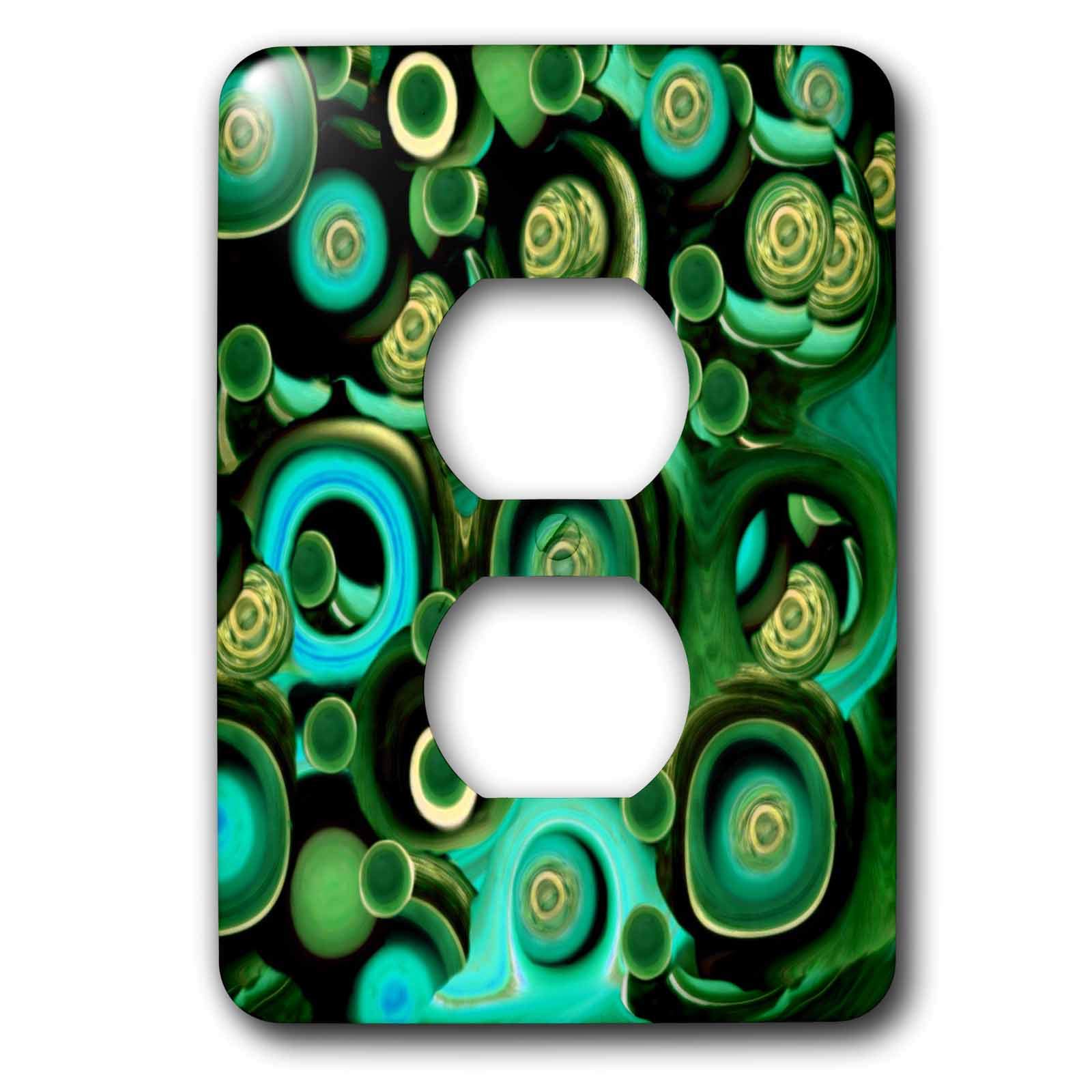 Cellules en bois surréalistes plaque 2 prises de courant vert turquoise