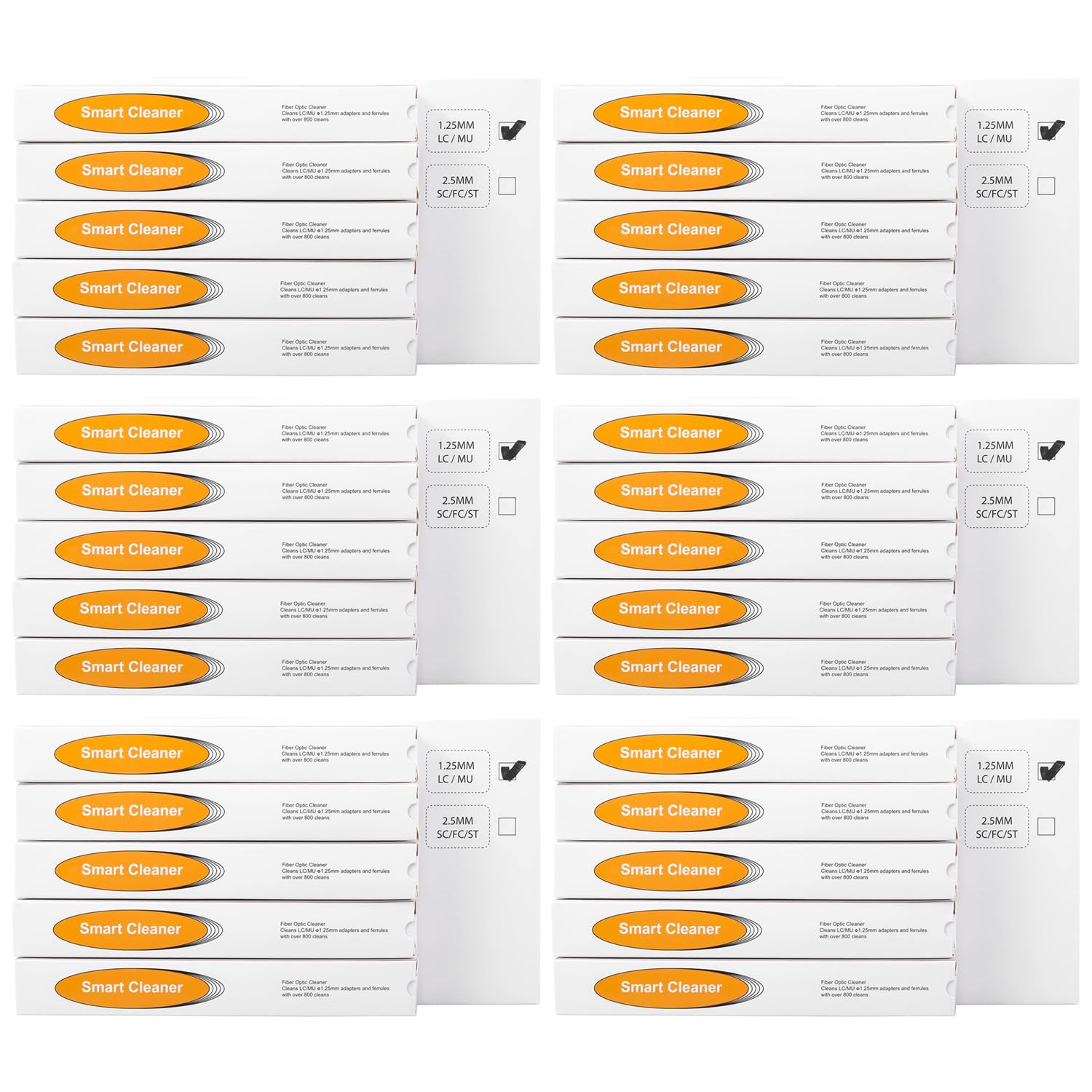 Glasfaser-Reinigungsstifte für 1,25 mm LC/MU-Stecker, 30 Stück