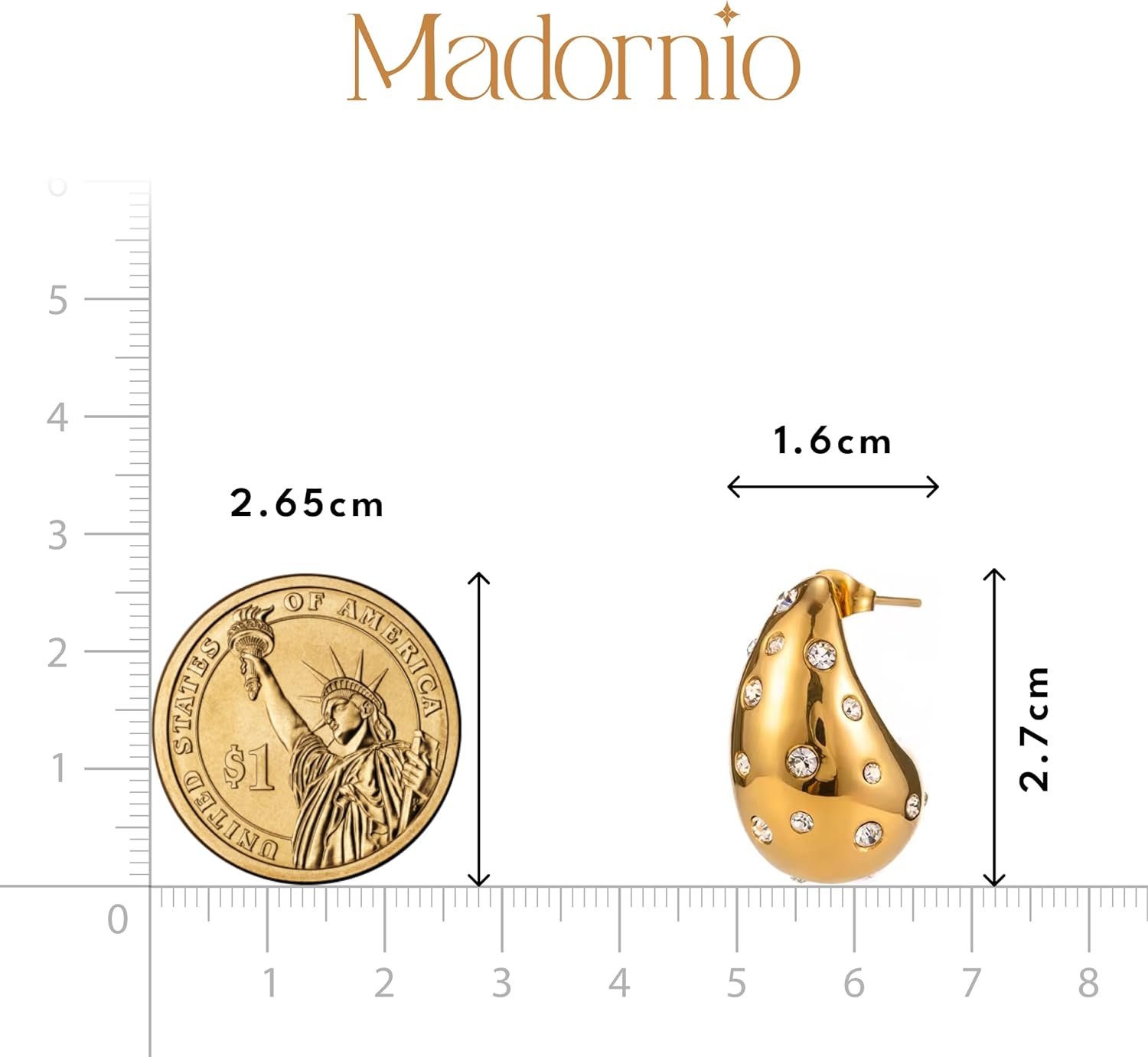 Chunky 18K Gold Plated Stainless Steel Earrings for Women Hypoallergenic Jewelry Trendy Statement Hoops Waterproof Non Tarnish Fashion Accessory Gift for Womens Wife Friend Sister - Image 2