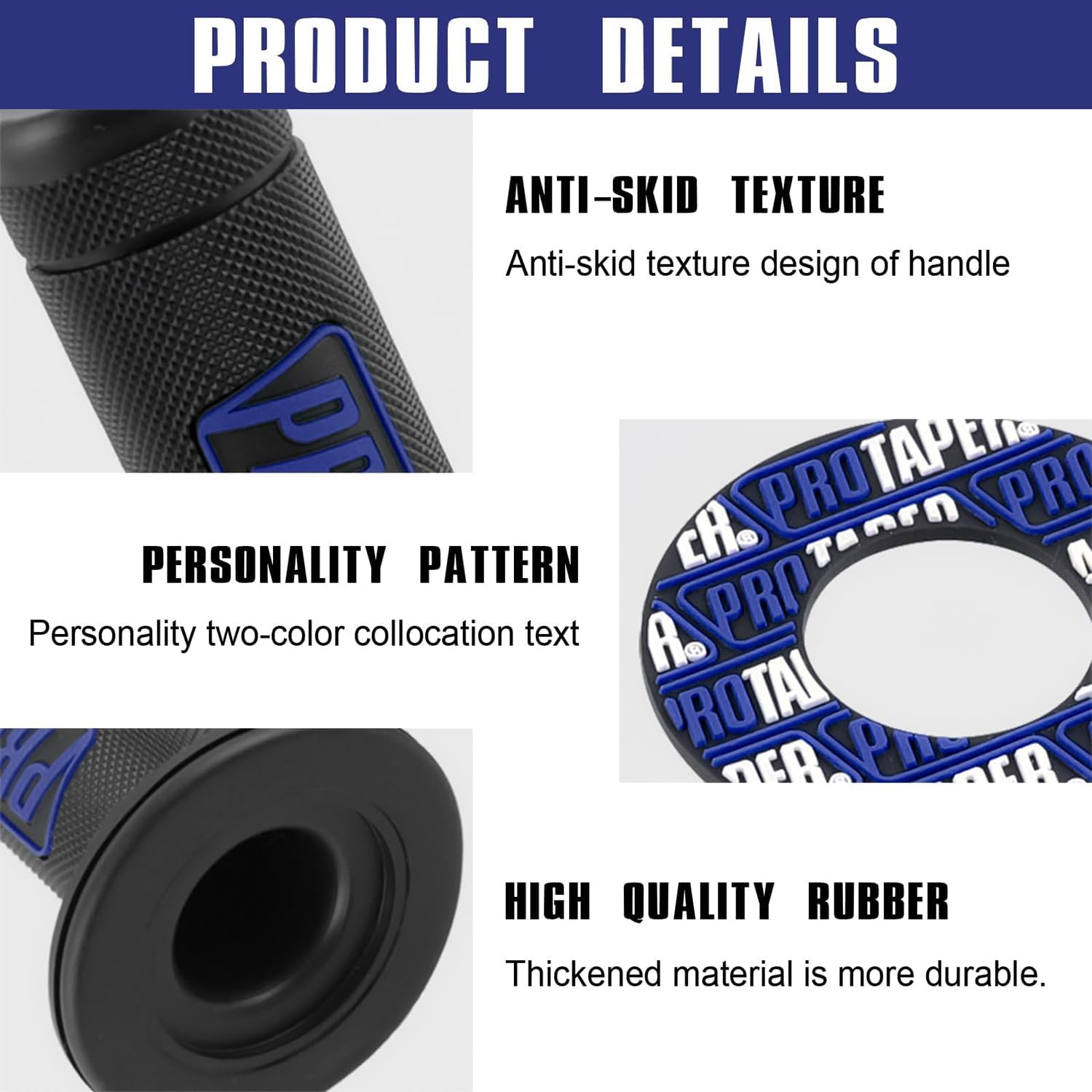 0769FUWU Universal 22mm 7/8" Twist Throttle Handle Grip + Cable for Cross-Country Motorcycle 250 Dirt Pit Motor Bike Motorcycle CRF70 TTR KLX110 SSR Thumpstar YCF（Bule）