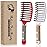 Detangling Brush Boar Bristles Set KTKUDY Hair Brush Curved and Vented Detangler Brush for Women Men Kids Wet and Dry Hair (Red&White)