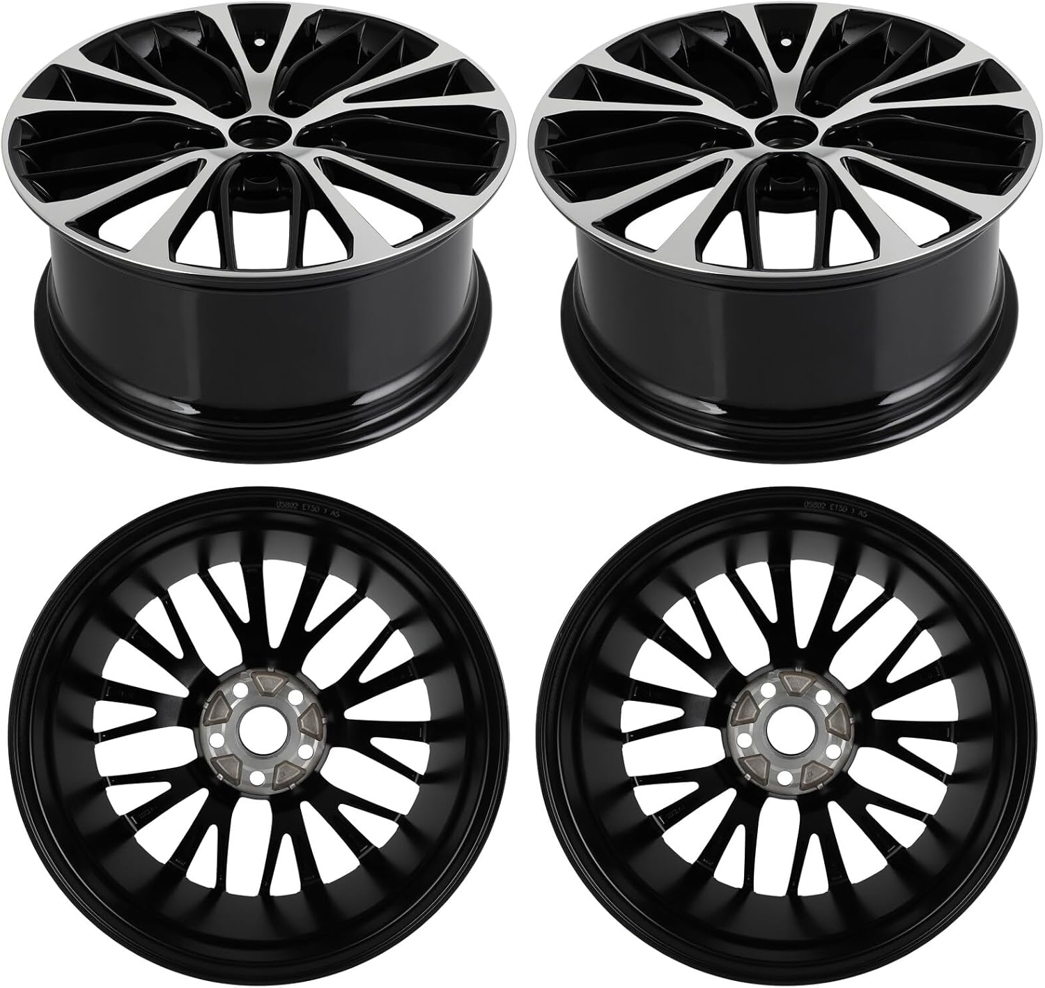 Ineedup 18 inch Wheel rim size:18 * 8.0in,ET:50,H/PCD:5 * 114.3,CB:60.1,BLACK MACHINE FACE-SET OF 4