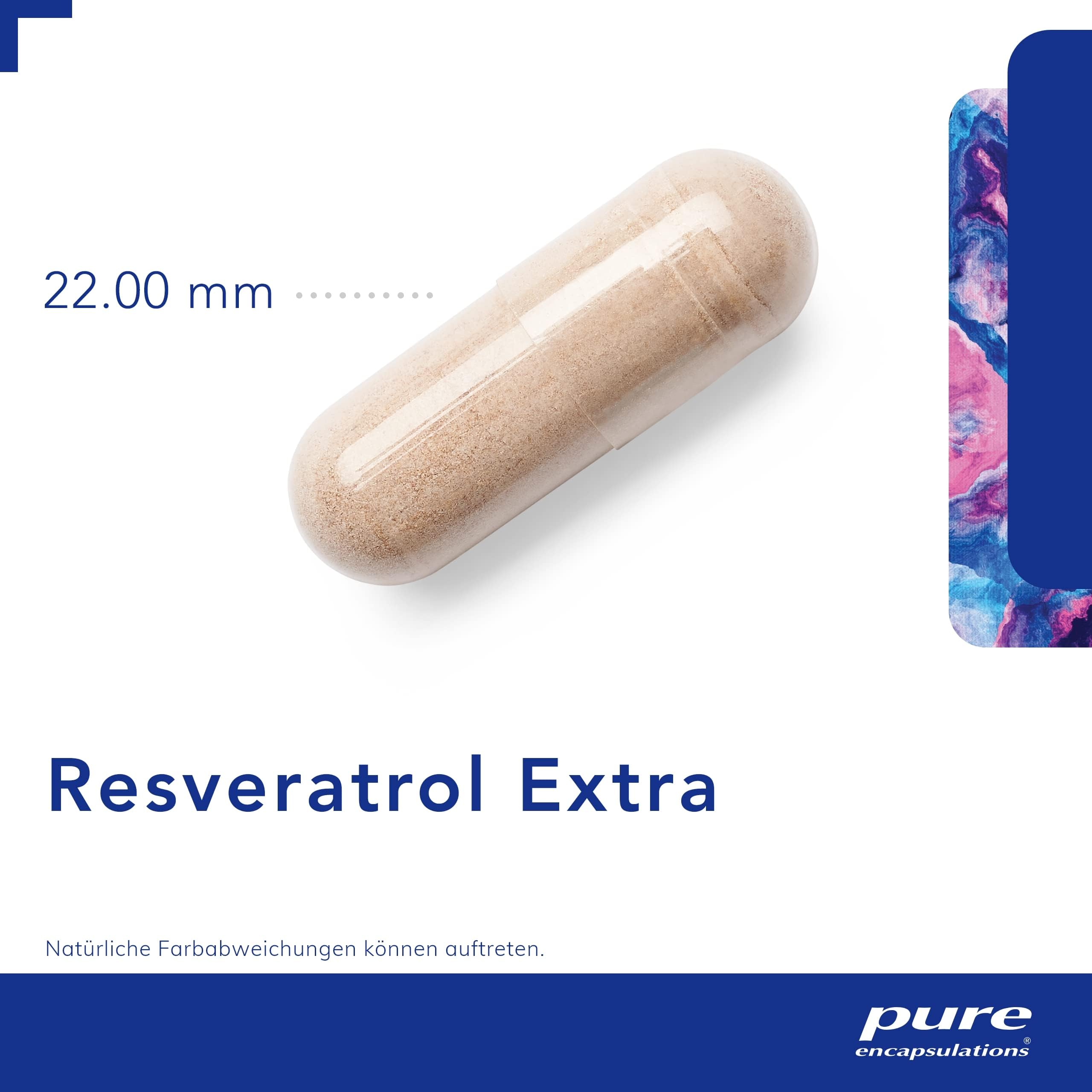 Pure Encapsulations - Resveratrol Extra - Natürliches Resveratrol mit Polyphenolen aus Traubenkern-Extrakt - Antioxidanten, Skincare - 60 vegane Kapseln