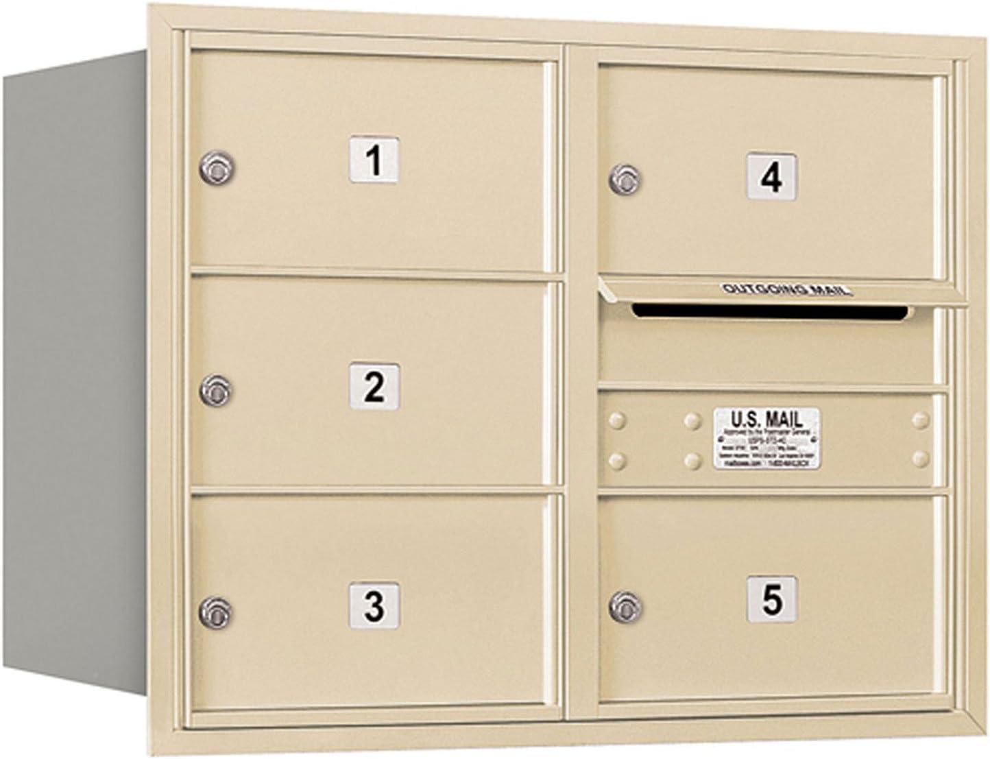 Salsbury Industries 3706D-05SRU 4C Horizontal Mailbox, Sandstone