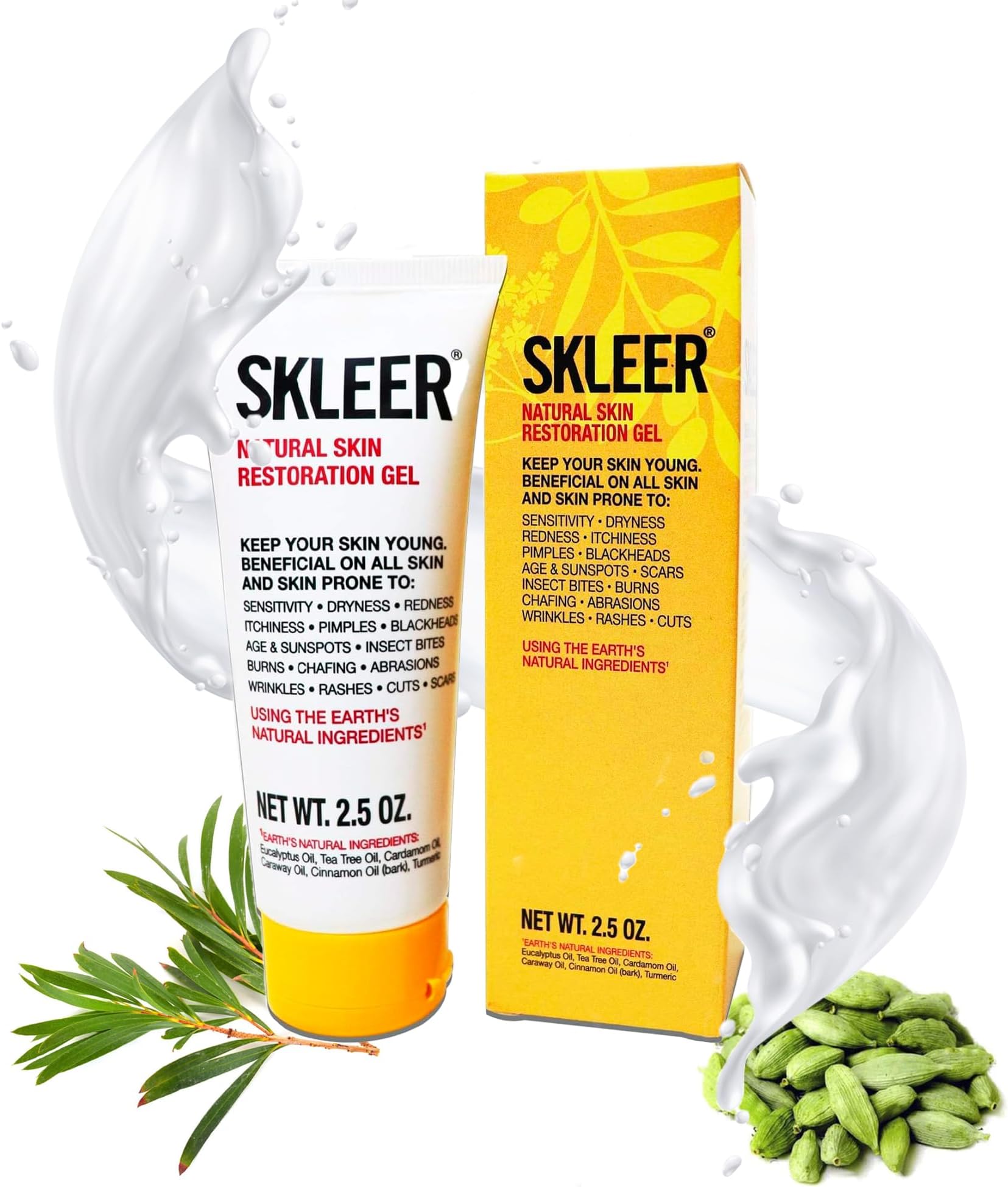 2.5oz: The Finest Natural Skin Care Gel to Even Skin Tone, Soothe Skin prone to Redness, Reduce Scars & Dry Flaky Skin, Relieve Itching & Ingrown Hairs, Smooth Wrinkles & Prevent Acne