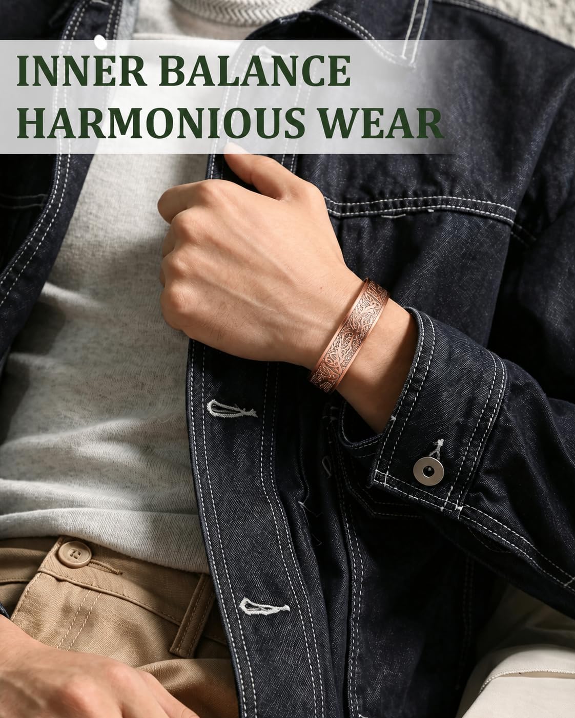 Pure Copper Bracelet – Copper Bracelet for Men & Women – 100% Solid, Raw & Uncoated Handmade Hammered Tibetan Cuff Bangle