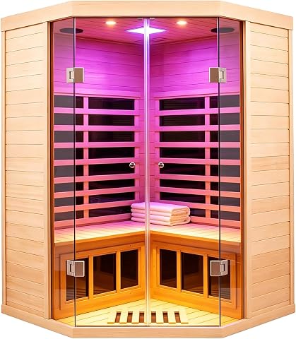 Smart Indoor Home Sauna 2-3 Person Infrared Sauna with App Control, Bluetooth, C