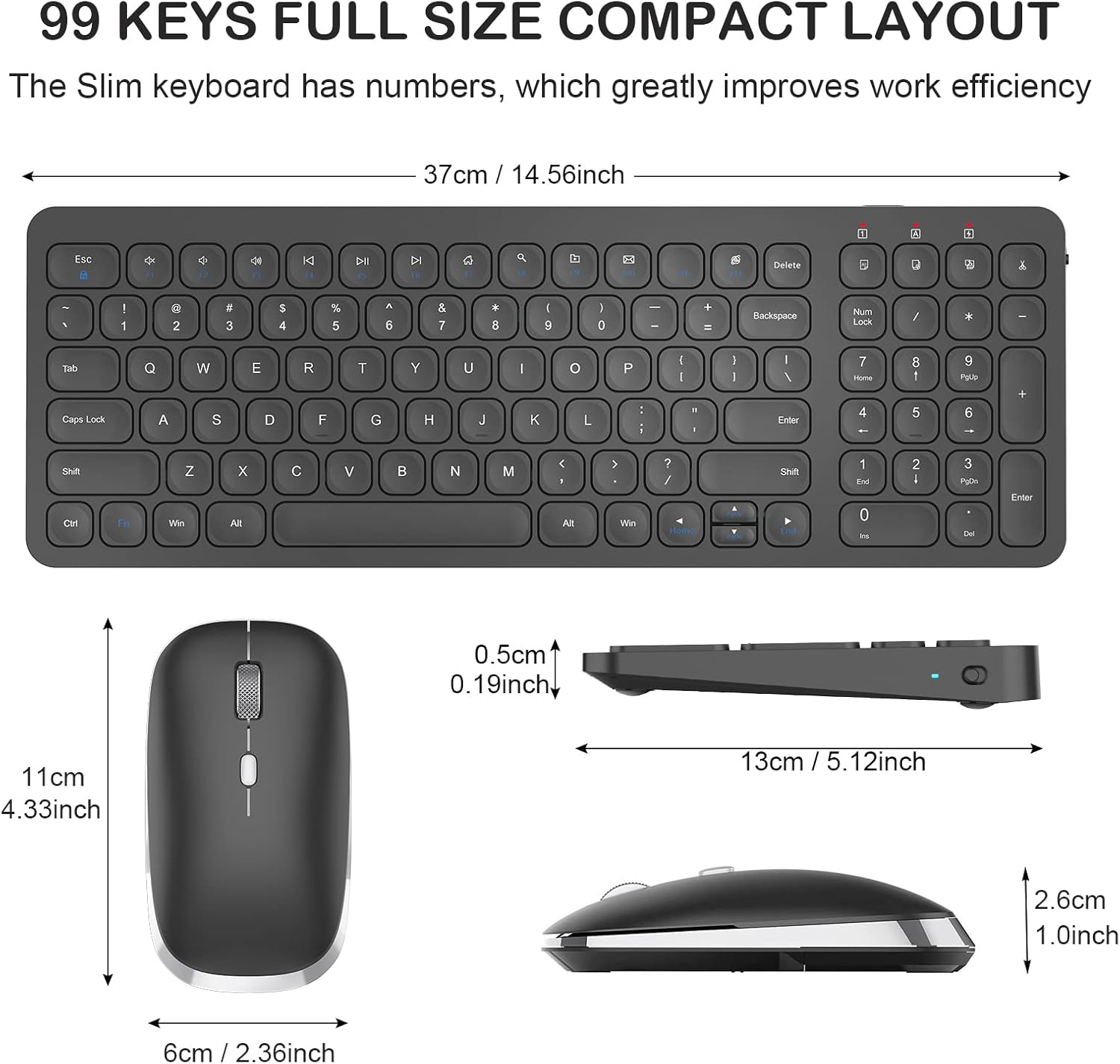 Keyboard and Mouse Dimensions