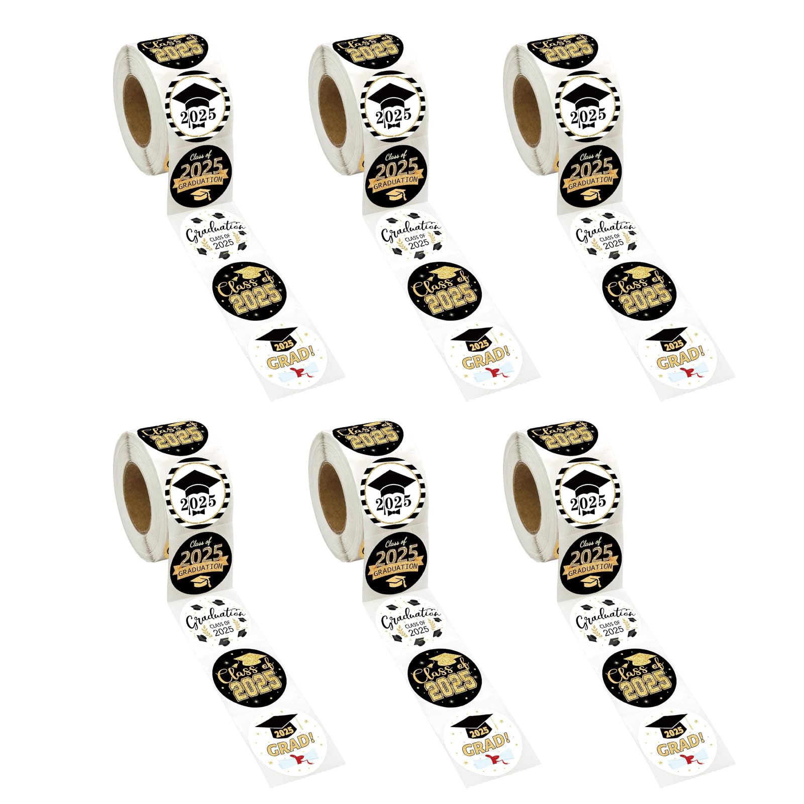 6Pieces Graduations Celebration Sticker Strong Adhesive Water Resistant Suitable for Various Surfaces Friendly Print Adhesive Labels