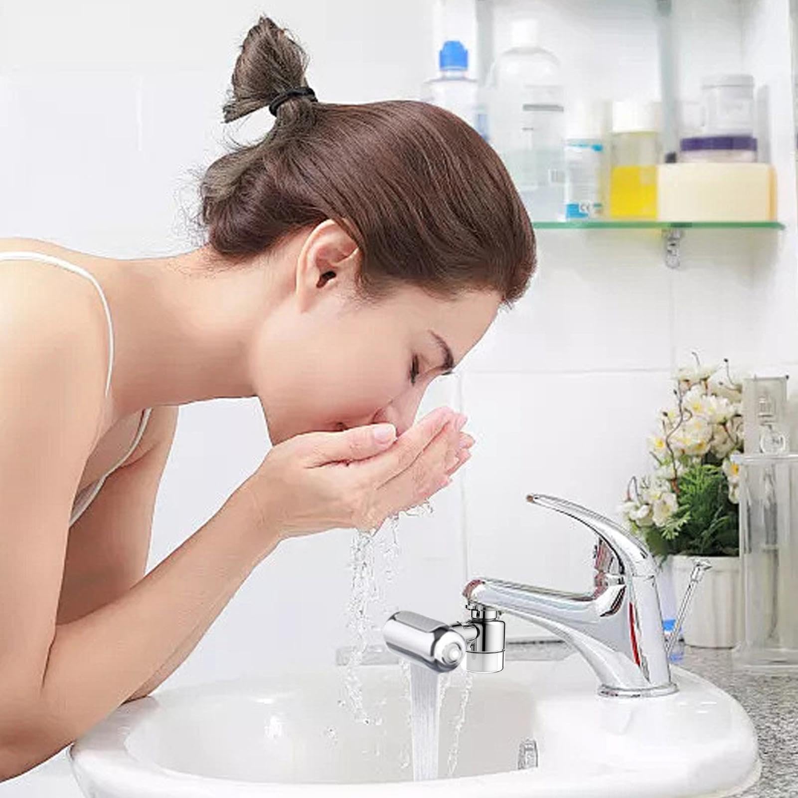Rotierender Wasserhahn-Verlängerer – 1080-Grad-Wasserhahn-Adapter, Aufsatzfilter, Spülbeckenverlängerung Mit Vier Modi, Gesichtsnebelspray | Langlebiger Wasserhahn-Verlängerer Für Die Wohnung, Dusche,