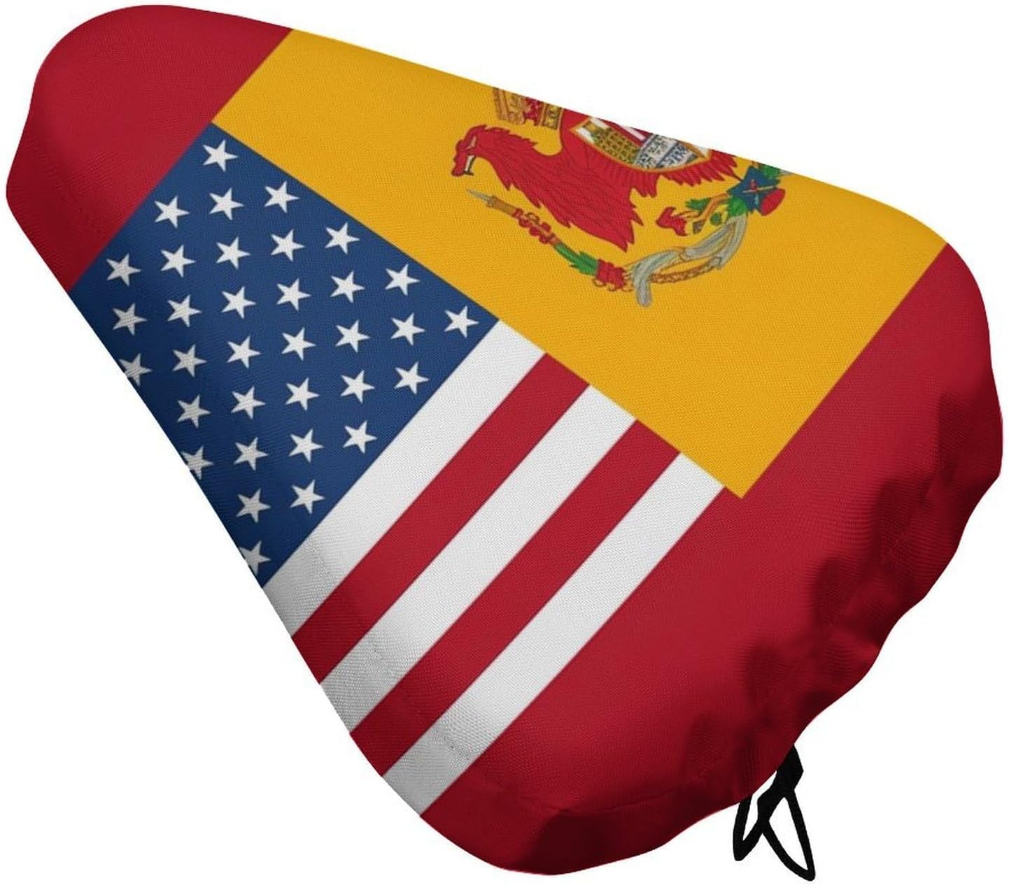 American Spain Flag Waterproof Bike Seat Cover with Drawstring