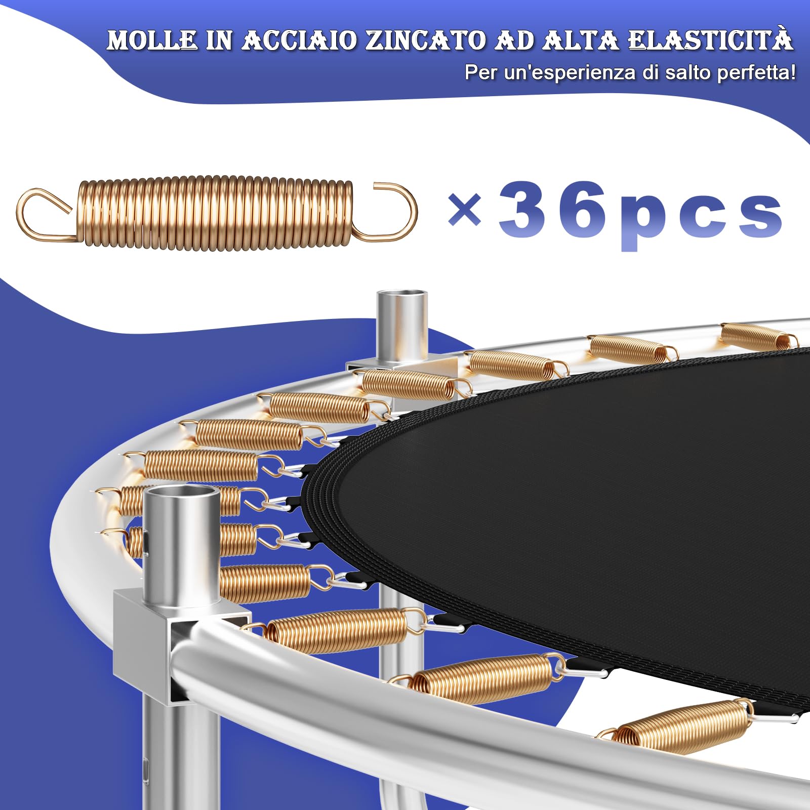 JUMMICO Trampolino da Giardino Trampolino per Bambini con Scaletta e Rete di Sicurezza Ø 183/220/290/360cm Tappeto Elasticoper Adulti e Bambini