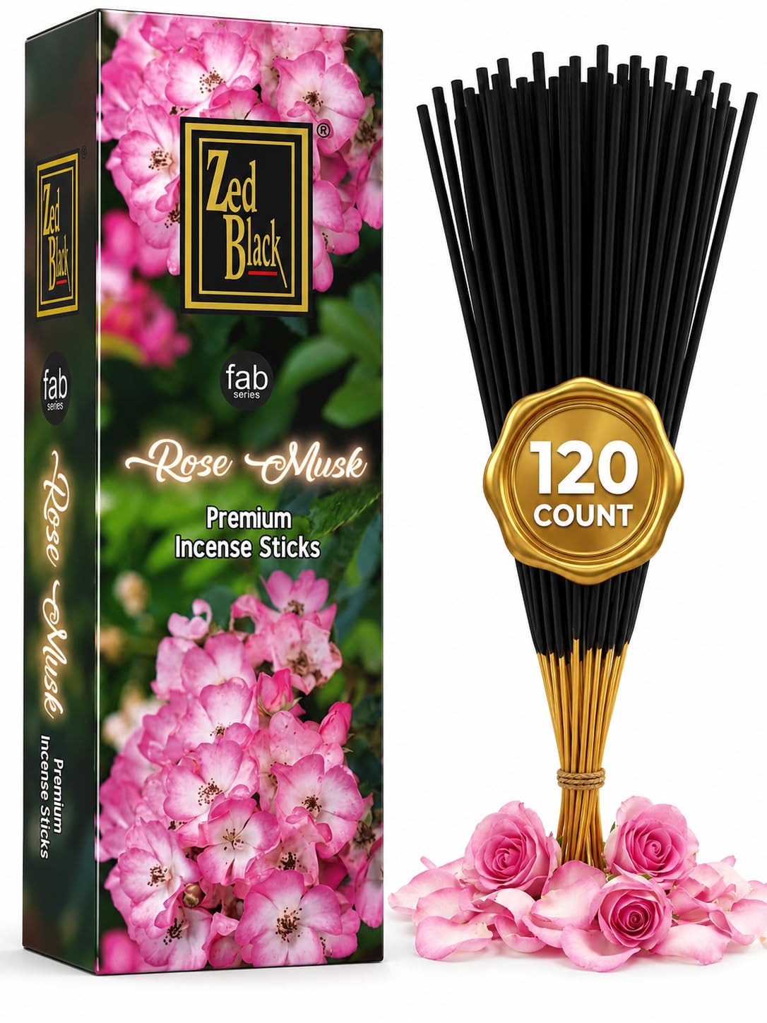 Amazon.com: Zed Black Rose Musk Incense Sticks, Floral Rose Musk