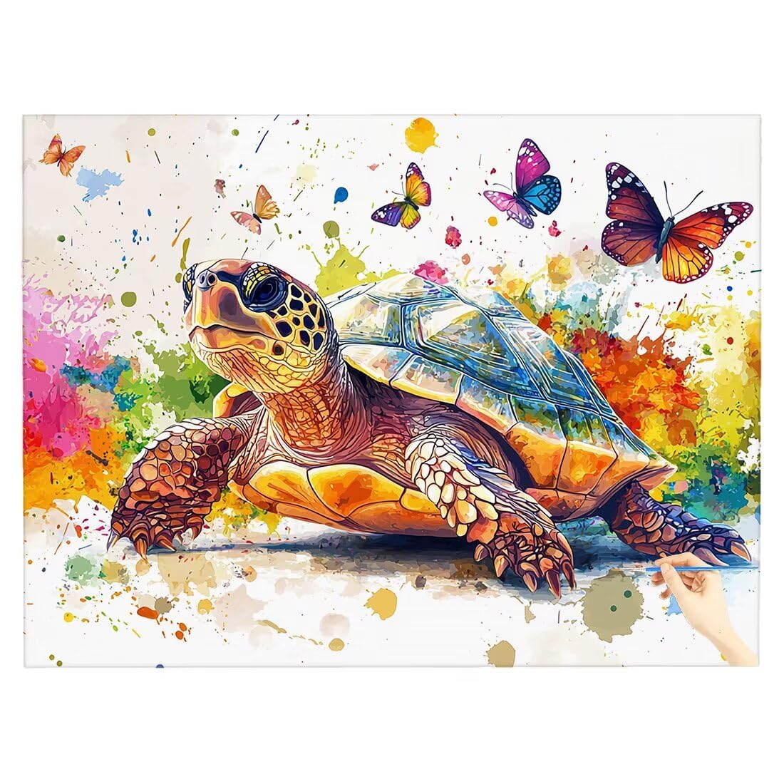 Malowanie według liczb, dla dorosłych, żółw, malowanie według liczb, dla dzieci od 10 motyli, zestaw do majsterkowania, dla dorosłych, Cheerful Painting, kreatywny obraz olejny, zestaw prezentów dla
