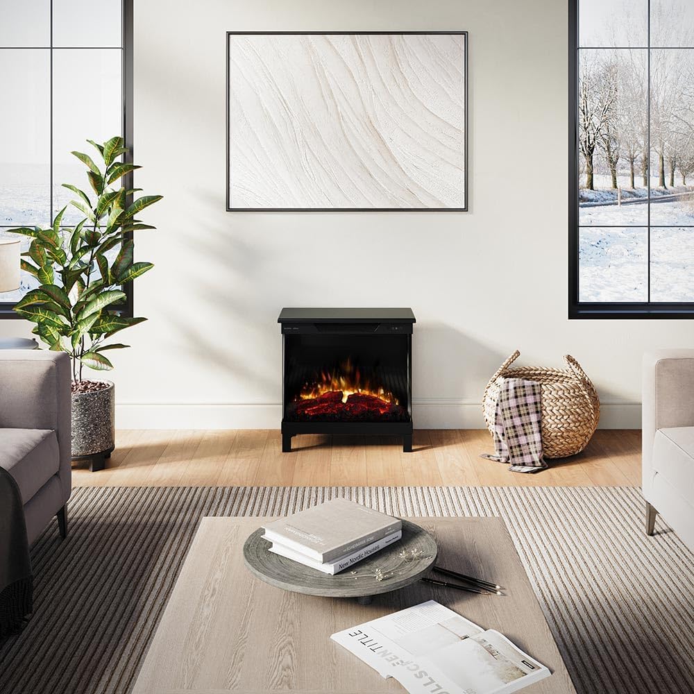 Modern Ember Skyline Electric Fireplace placed in a living room setting