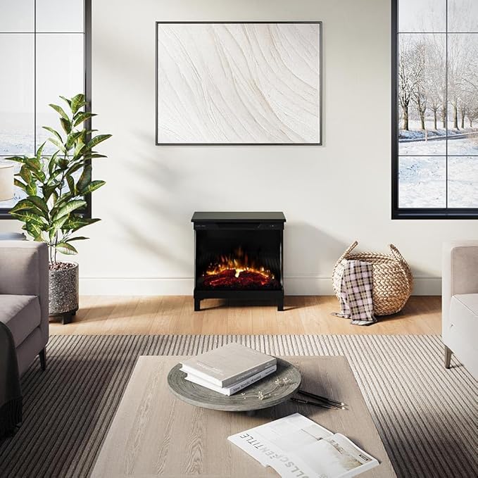 Chimenea Eléctrica Modern Ember ME-24-3SD-BLK Negra 3 Lados WiFi Alexa miniatura 8