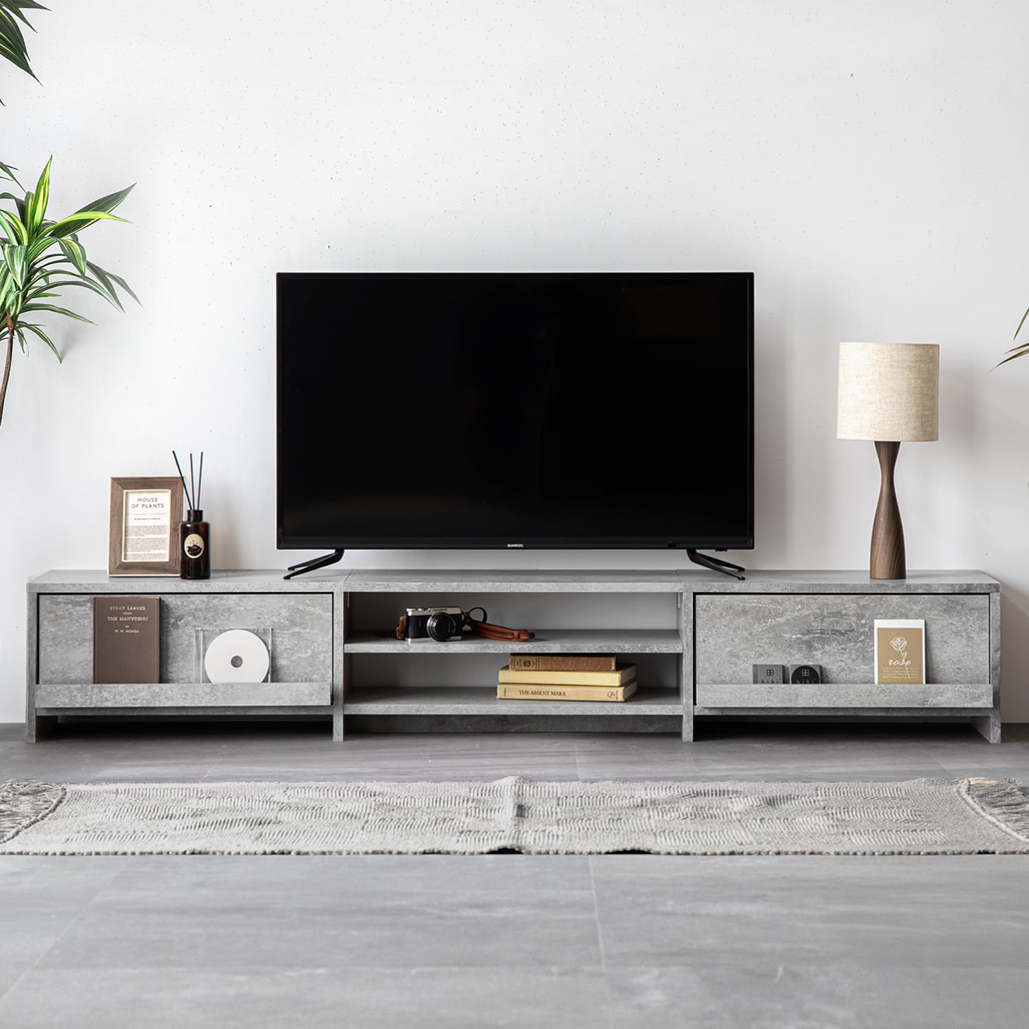 モダンデコ テレビ台 32-50型 対応 180cm幅 モルタルグレー ローボード