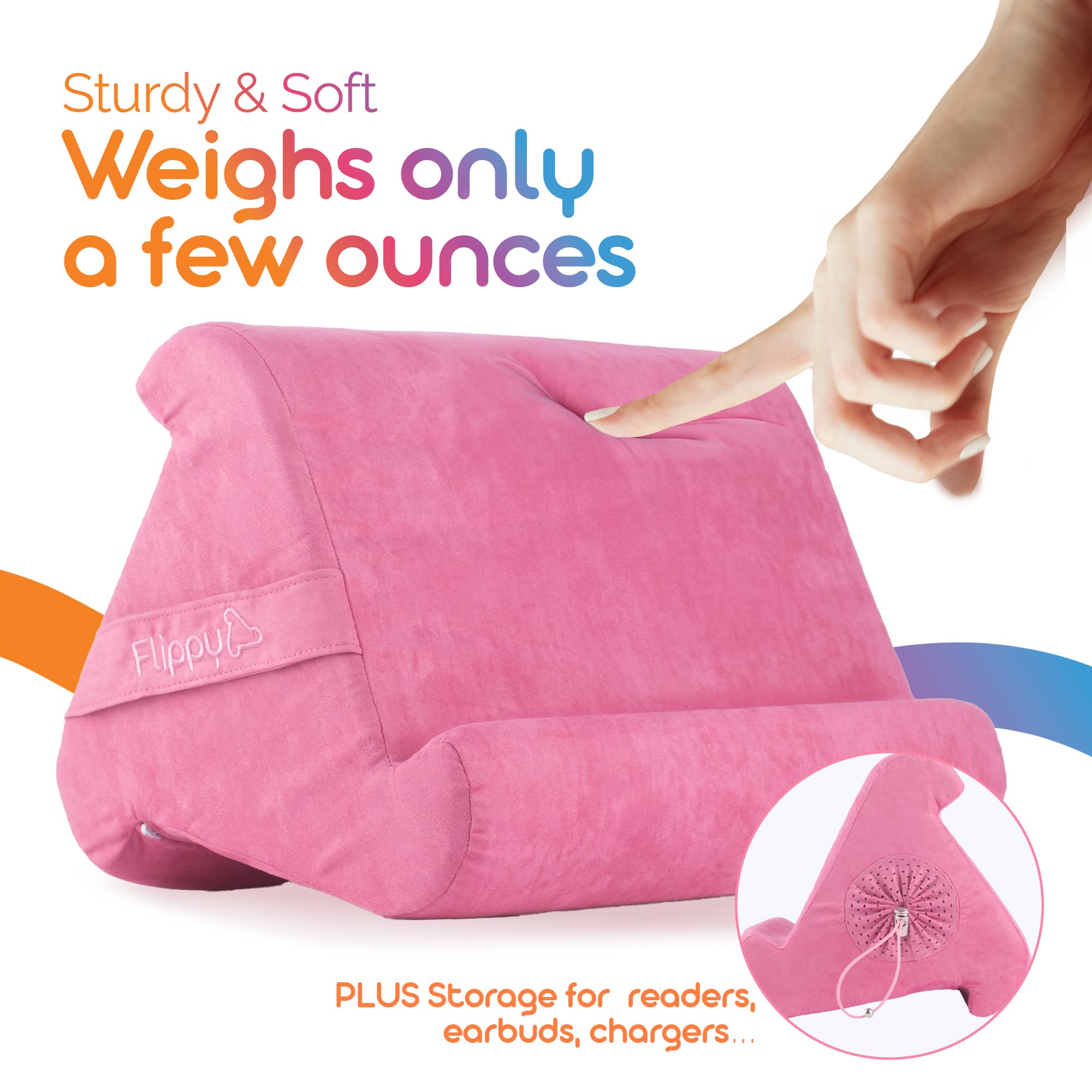 Flippy Soporte de Almohada para Tableta, Soporte para Tableta, Soporte para Tableta para Cama, Lectura, Soporte de Regazo Compatible con iPad, Kindle, Samsung, en Rosa bebé