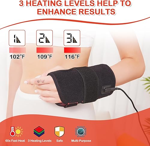 Miniatura 8 de JOBYNA Dispositivo de luz infrarroja y luz roja, luz roja portátil de 660 nm y muñeca de luz infrarroja cercana de 850 nm, ajuste de tiempo de 5-30