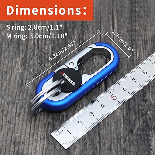 Miniatura 6 de Llaveros para hombre, llavero de automóvil 2023 para hombre, llavero antipérdida con doble llavero, llavero de liberación rápida (marrón)