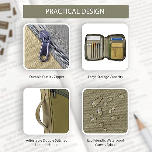 Miniatura 6 de Funda bíblica para hombre, funda de biblia de camuflaje, funda grande de lona para transporte de la Biblia y asa de cuero, pestañas de la Biblia