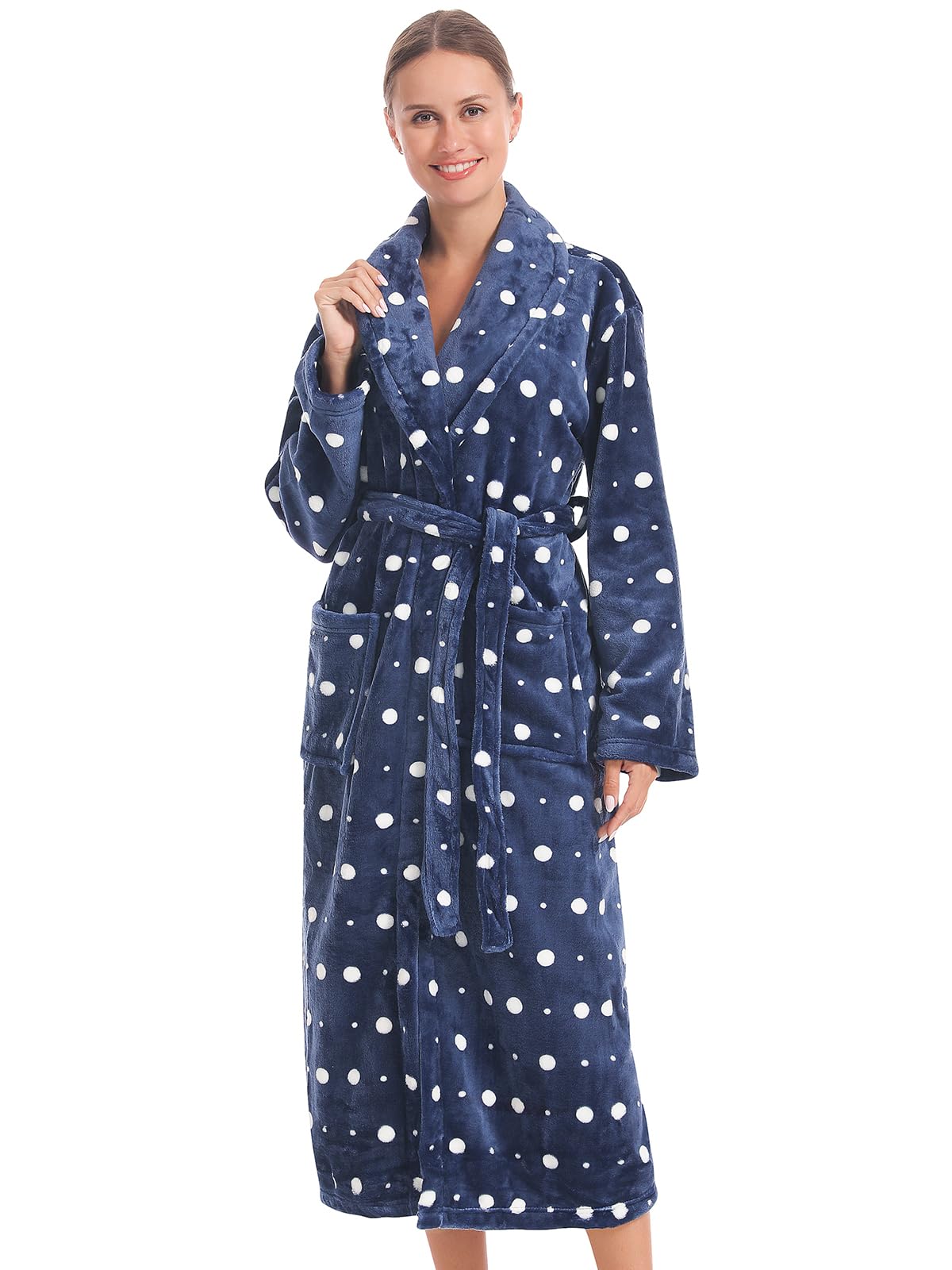 Vislivin Womens Robes Plush Bathrobe Long Warm Fleece Robe