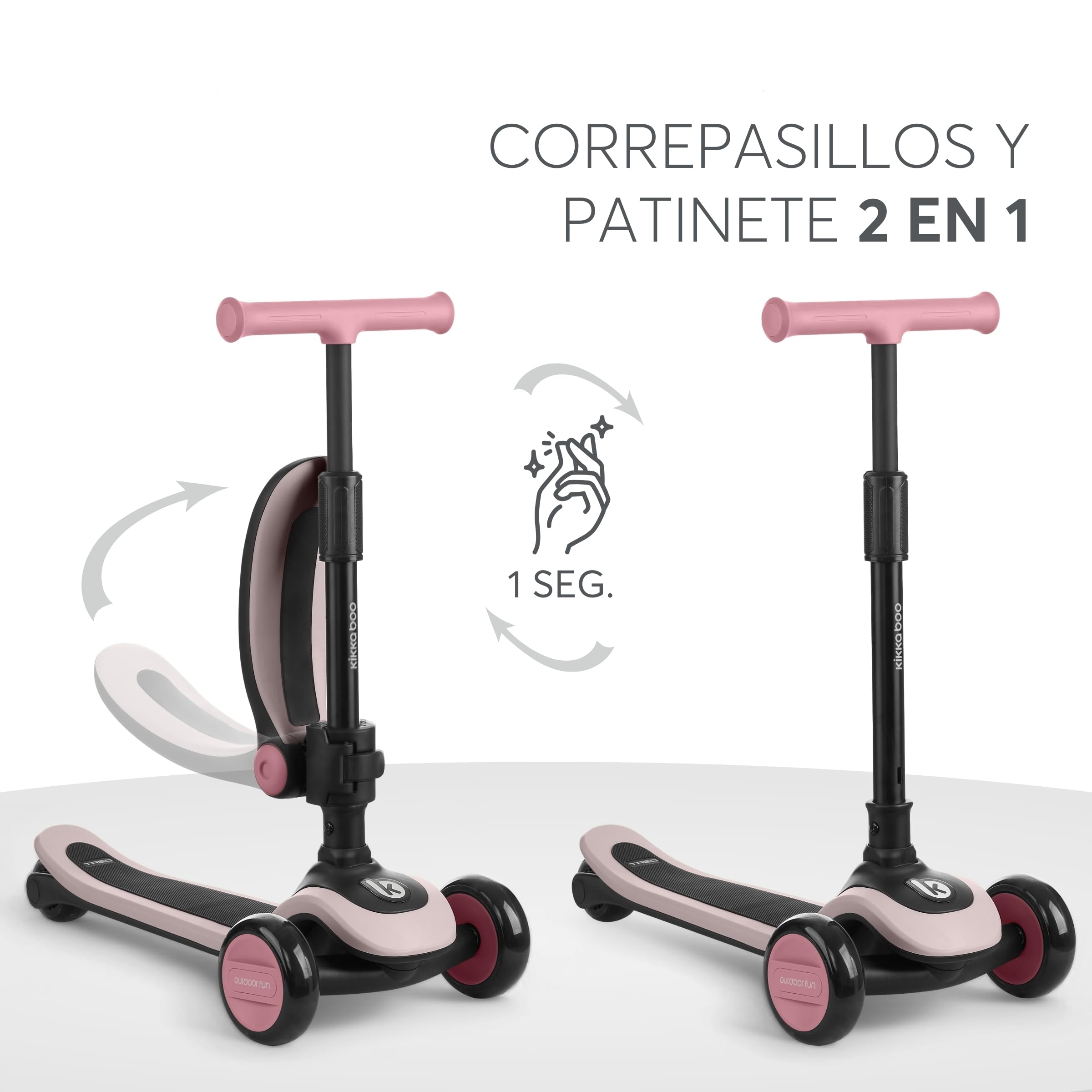 Kikkaboo Scooter niños 2-en-1 Treo Balance bicicleta asiento infantil plegable ajustable