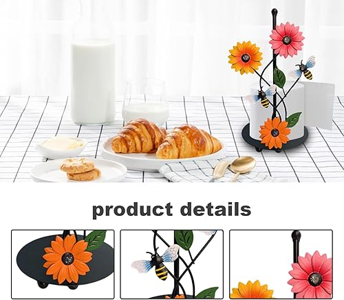 Miniatura 4 de Soportes para pañuelos, soporte de papel de girasol antideslizante para almacenamiento, decorativo, desmontable, para encimera, toallero, soporte