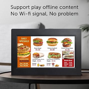 Sungale CPF1068 10 Desktop Commercial Digital Signage, Promote Company, Product, Service, or Organization with Images, Music, and Videos