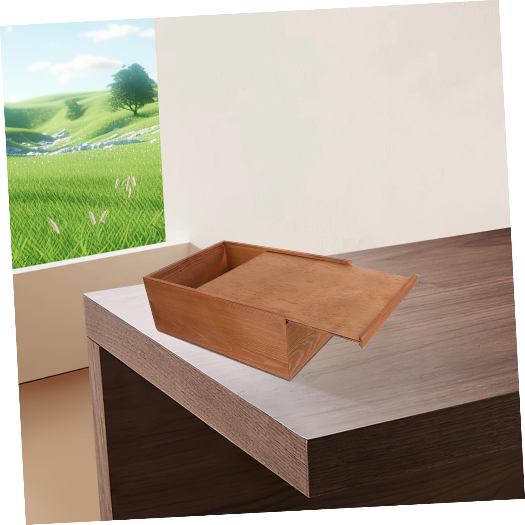 Hemobllo Retro Aufbewahrungsbox mit Auszug, Rechteckig 1 Stück | Vintage Stil, für Kleine Gegenstände und Werkzeuge, Dekorativ für Zuhause und Verpackung