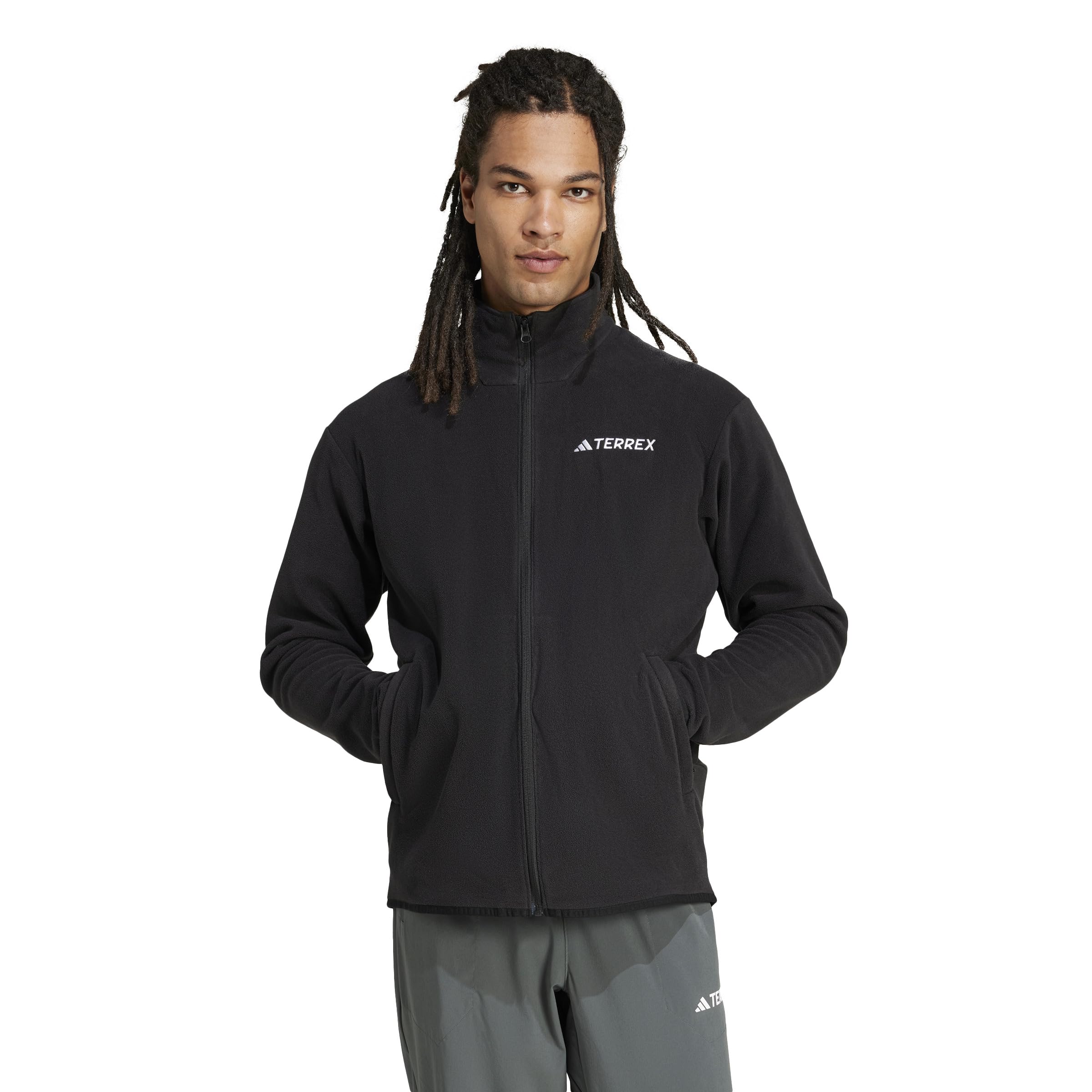 adidas Terrex Multi Essentials polarowa kurtka turystyczna z zamkiem błyskawicznym na całej długości Mężczyźni Terrex Multi Essentials Full-zip Fleece Hiking Jacket