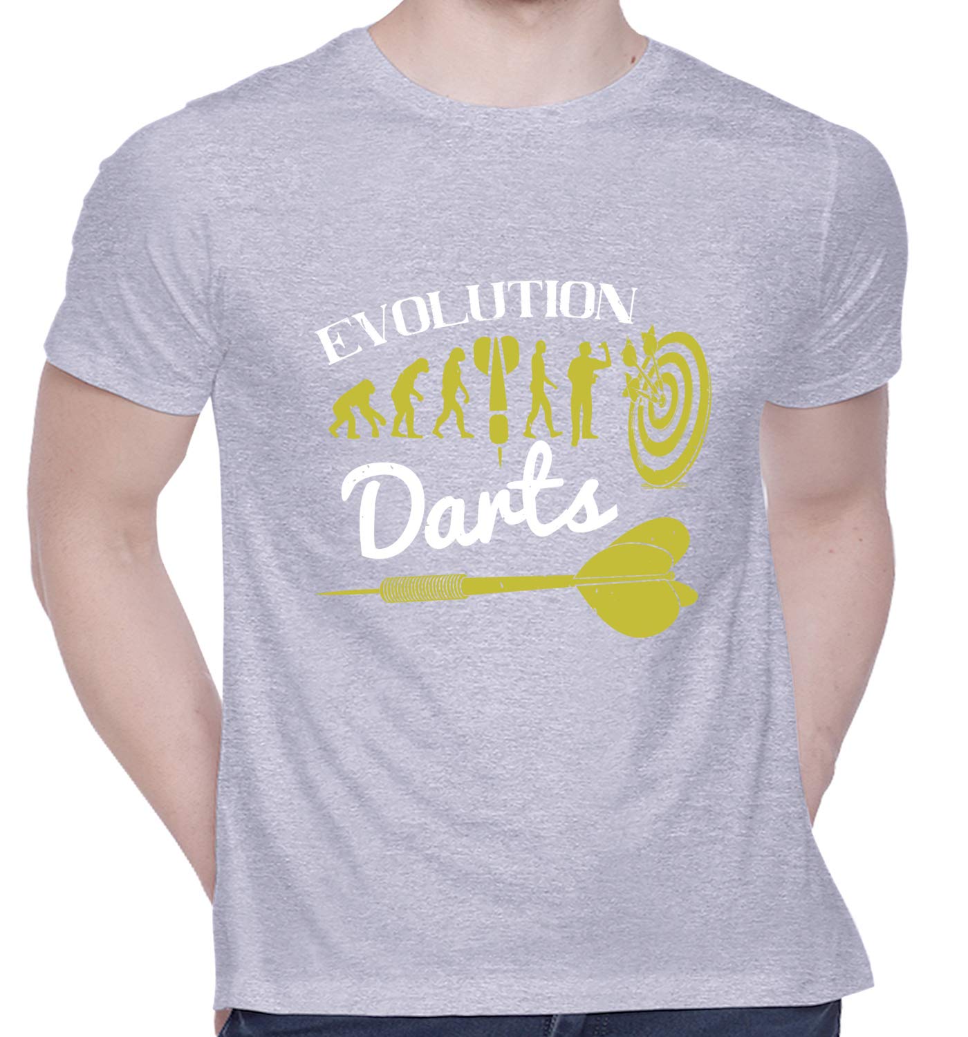 CreativiTGraphic Printed T-Shirt for Unisex Evolution Darts Tshirt | Casual Half Sleeve Round Neck T-Shirt | 100% Cotton | D00443-2194
