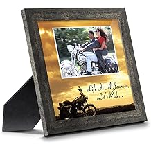 Crossroads Home D&eacute;cor Classic Motorcycle Picture Frame, Harley Gifts for Men, Harley Wedding Gifts, Unique Motorcycle Wall Decor, 9764BW