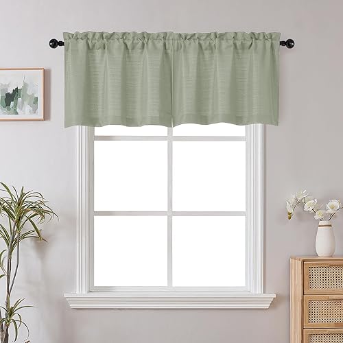 Miniatura 60 de Chyhomenyc Cortinas Rojas Navideñas de 84 Pulgadas de Largo Juego de 2 Paneles, Lino Sintético Texturizado Semi Filtrante de Luz Suave Aireado