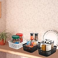 Vista 5 de ZEAYEA 9 Pack Small Plastic Storage Basket, Classroom Organizer Baskets for Shelves Desk Drawer, Pantry Woven Basket Bins for Bedroom Closet Office