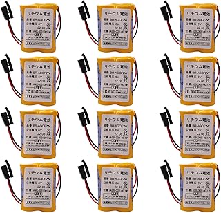 12pcs BR-AGCF2W / A98L-0031-0011 6V 2200mAH Replacement Battery for FANUC with Black Plug Non- Rechargeble