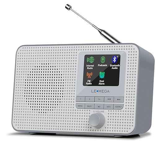 Miniatura 32 de LEMEGA IR4S Radio estéreo WiFi a Internet, radio digital FM, Spotify Connect, altavoz Bluetooth, reloj de alarma dual, 40 preajustes, salida de IR4S