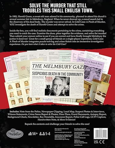 Miniatura 7 de ThinkFun Cold Case: A Pinch of Murder - Un juego de misterio de asesinato en una caja para edades de 14 años en adelante