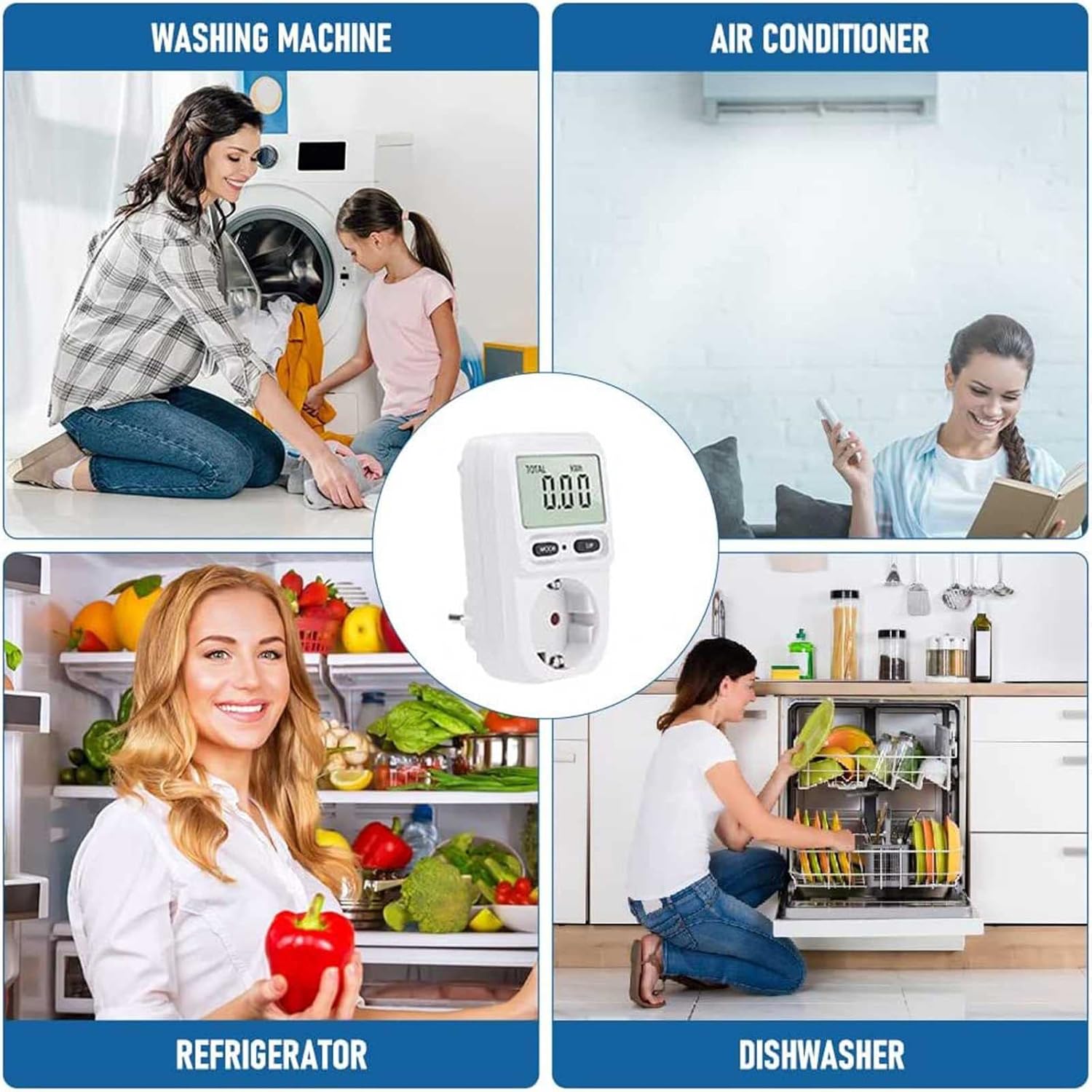 Fvxfdcbb Energy Cost Meter,Electricity Meter for Socket,Electricity Cost Meter Power Meter,Energy Cost Meter with LCD Screen, with Overload Protection : Tools & Home Improvement