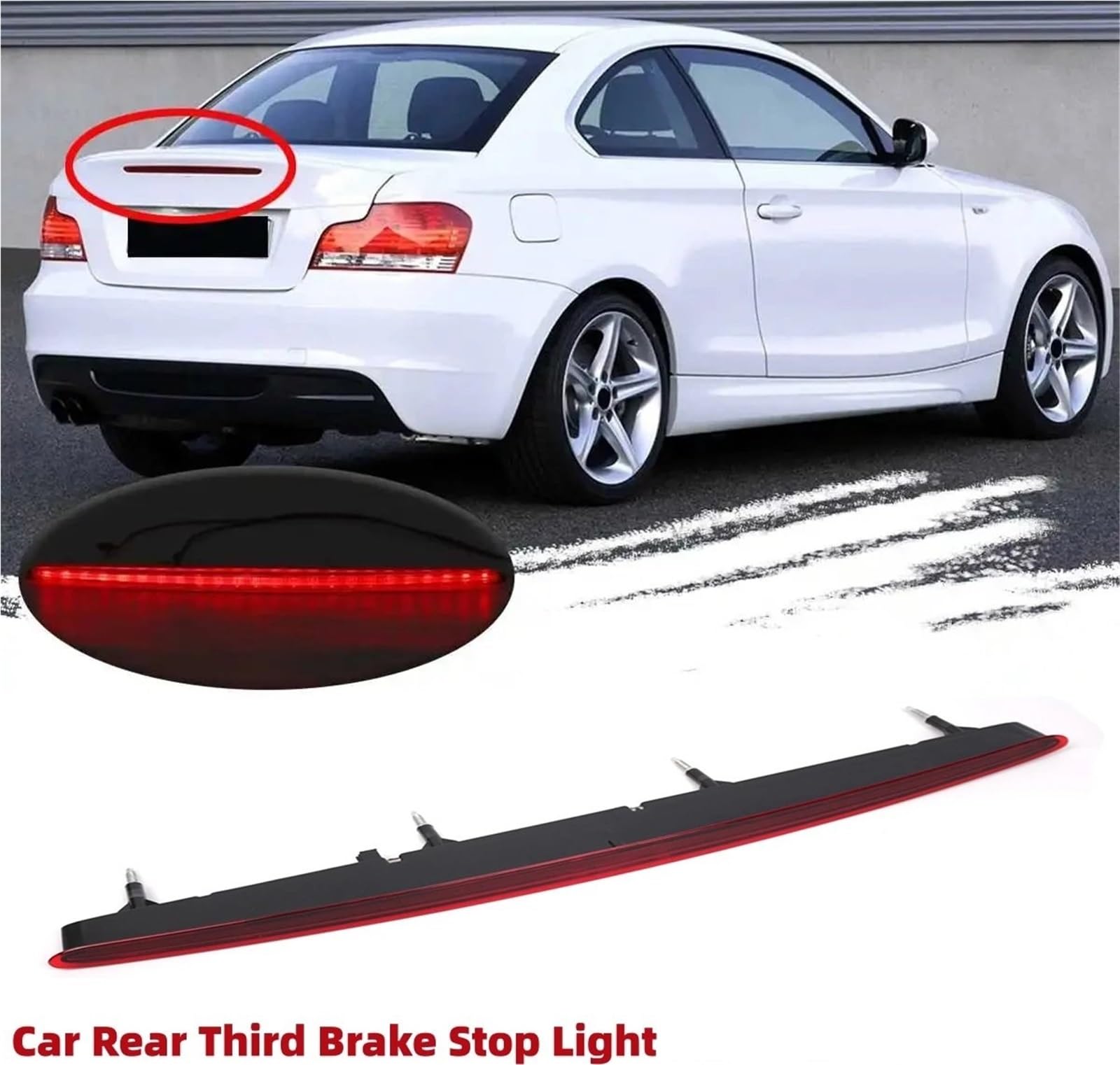 Luci Terzo Stop Auto Posteriore Terza Luce Arresto Freno Per BMW Serie 1 128i 135i E82 E87 E88 2007-2013 Lampada Freno A LED Alto Livello 63257164978 Auto Terza Luce Stop Freno(Smoke)