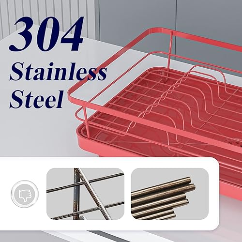 Miniatura 5 de Kitsure Escurridor de platos, estante de platos que ahorra espacio, escurridor de platos para encimera de cocina, estante de secado de cocina de