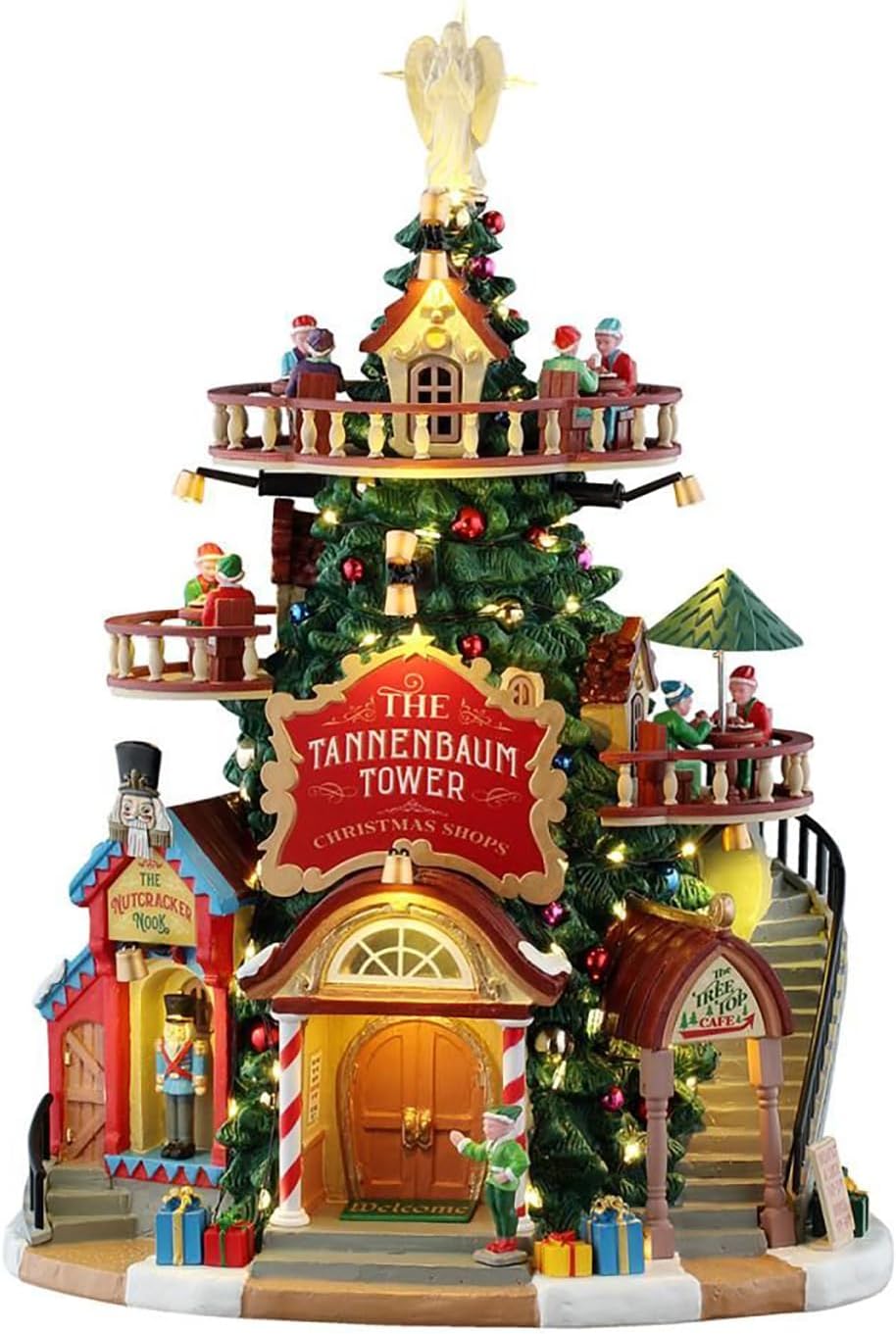 Lemax The Tannenbaum Tower Christmas Shops, Battery-Operated(4., Lighted Buildings, #55311