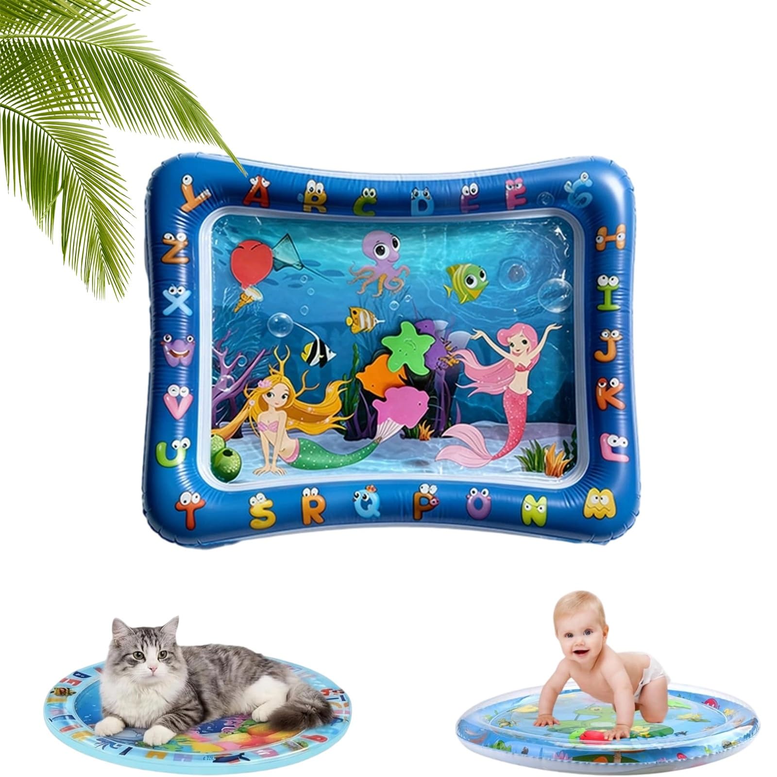 fisiorest Magical Pet Cooling and Play Mat, Cool Comfort Inflatable Water Mat,Chase, Splash, and Play All Day,Baby Toys for 3 to 24 Months,Cats and Dogs(C)