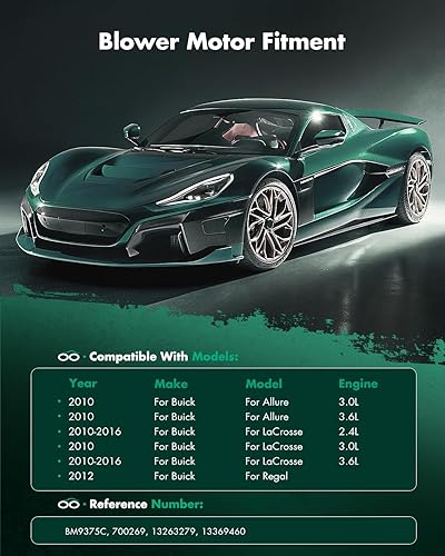 Vista 62 de SCITOO 700188 Reemplazo del motor del ventilador HVAC con jaula de ventilador para Toyota Tacoma 2005-2015, reemplazo OE - 87103-04043, 87103-04044