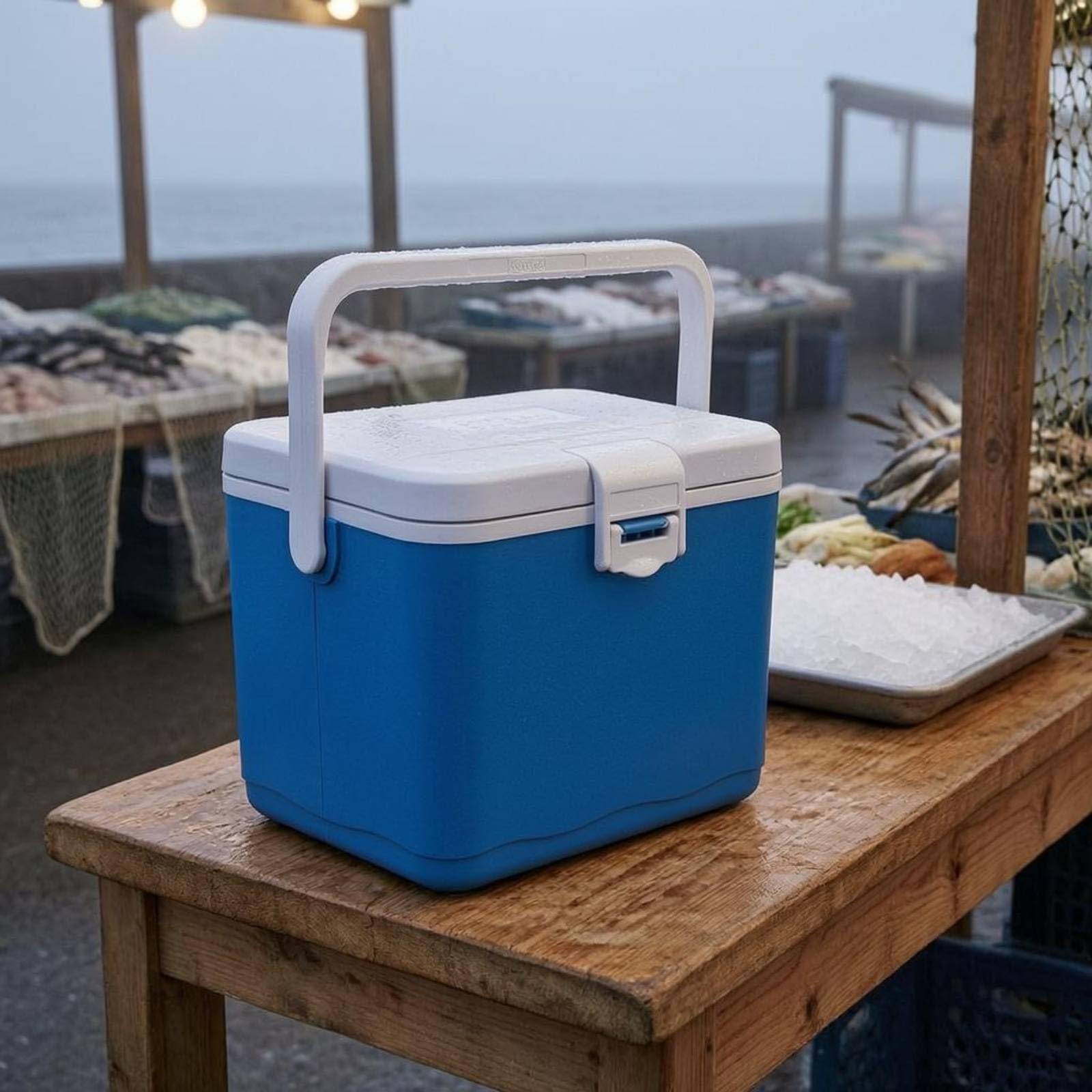 Nevera Portátil Refrigerador Contenedor Térmico Caja Aislada con Material Rígido y Tapa Plana Pestillo Frontal y Asa de Transporte Adecuada, Verde, Style to 3