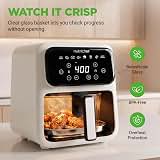 4.2QT Glass Air Fryer | 9-in-1 Preset Cook Modes | Glass Fry Bowl for Best CookingResults | Cook Steak, Chicken, Fish, Veggies, Fries & More | Temperature & Timer Control | White — image 4