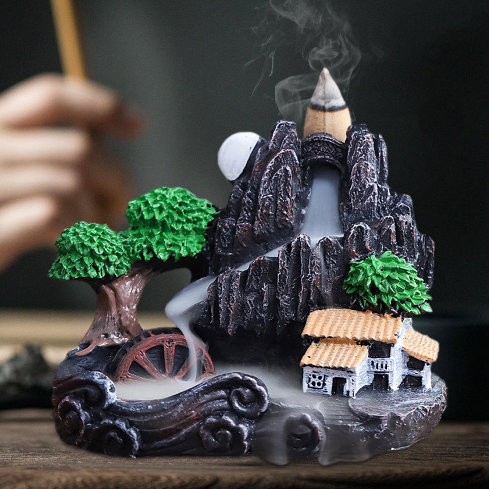 Bruciatore di incenso a riflusso, bruciatore di incenso conico – Supporto | per incenso creativo a riflusso | Ornamento Zen, Bruciatore di incenso per soggiorno, studio, sala da tè, bagno