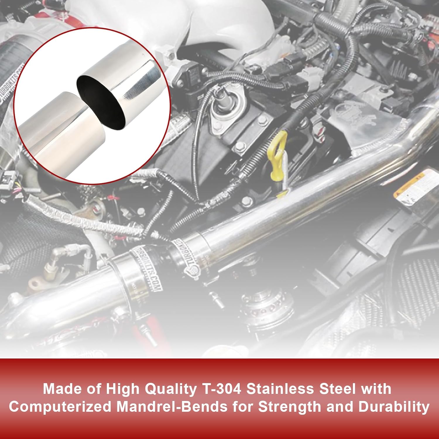 2.5'' Inch DIY Custom Mandrel Exhaust Pipe Tube Pipe Industry Pipe,48'' Straight Pipe,2.5'' OD Straight & Mandrel Bend Pipe(45/90/180 Degree) Kit,T304 Stainless Steel,Universal Fitment-8PCS