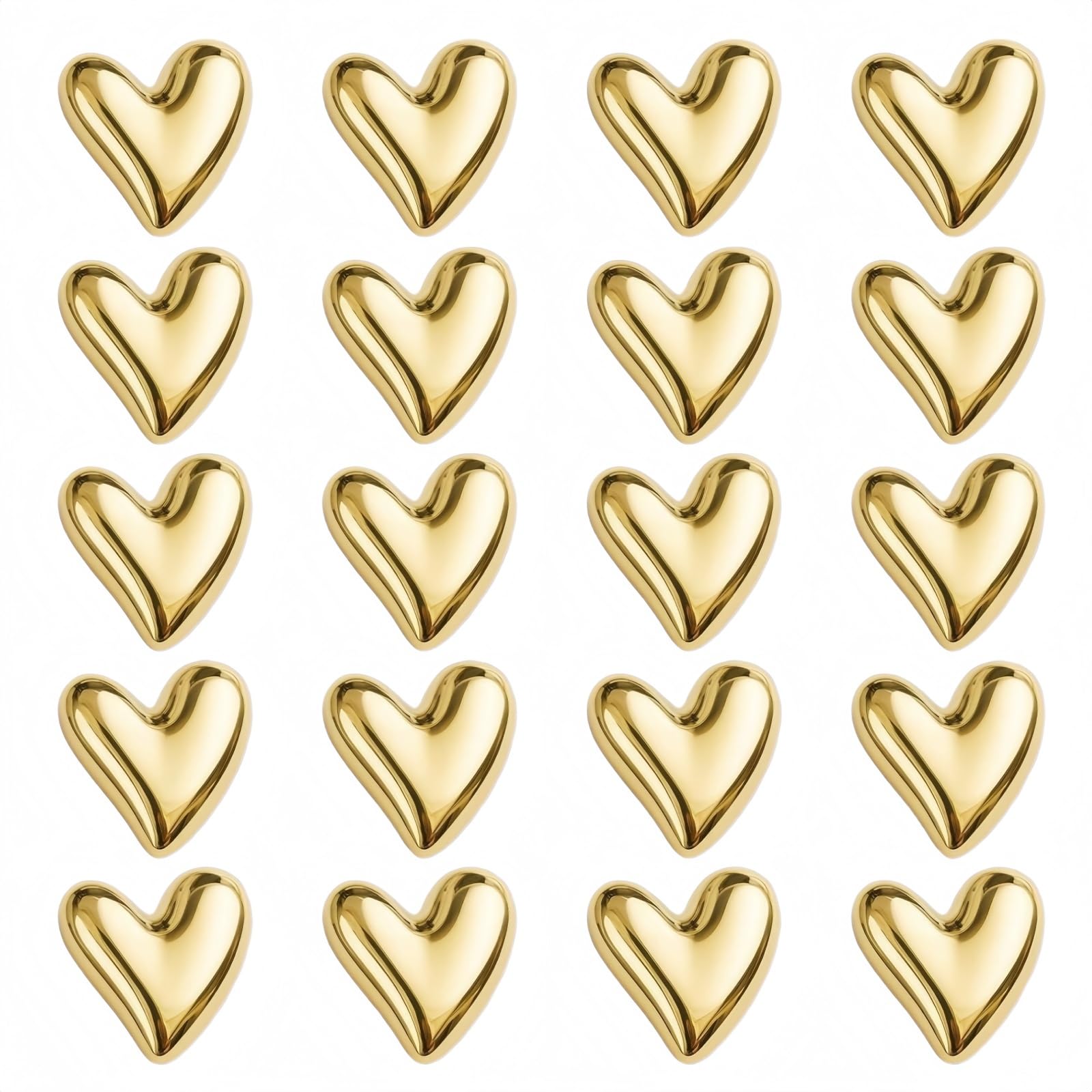 20PCS Cute Love Heart Fridge Magnets,Electroplate Decorative,Mini Magnet for Whiteboard Photos Locker,Home,School,Office,Magnets for Fridge,Magnetic Clips for F/ridge,F/ridge Magnets(Golden,Silvery)