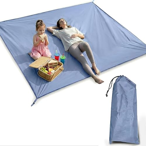 Huella de la tienda de picnic de camping - 210×150cm Ligero e impermeable Tela de tierra de camping a prueba de arena para playa, senderismo